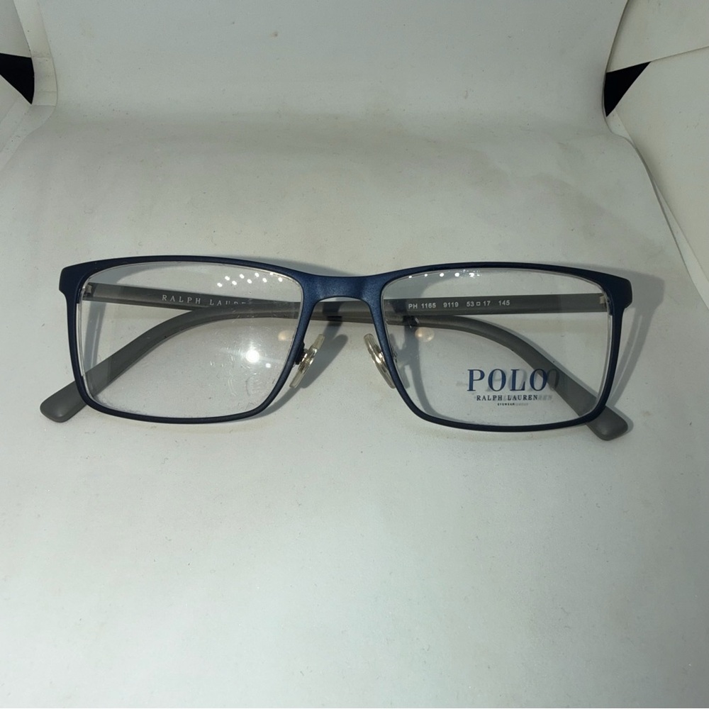 Polo by Ralph Lauren Navy Blue Rectangular Men's Eyeglasses